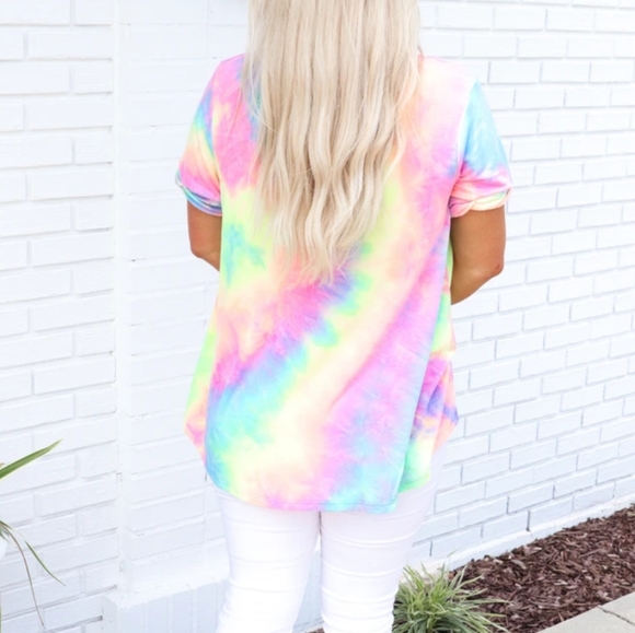 SALE! New Plus Size Tie Dye Casual Pocket T-Shirr - Picture 8 of 12